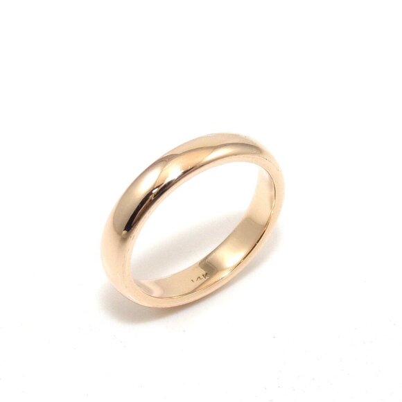14K Yellow Gold Plain Wedding Band Ring Size 5.5